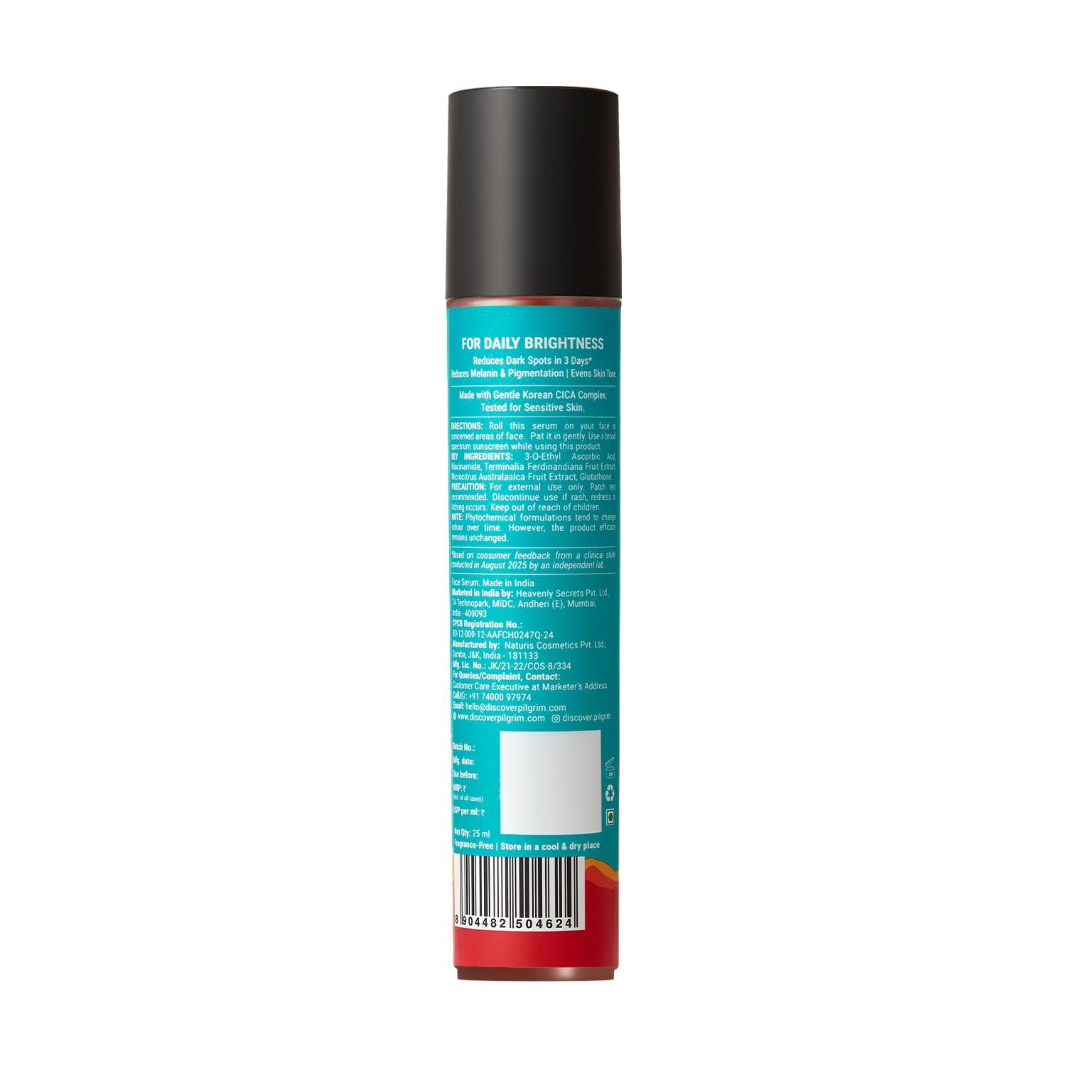 Pilgrim 10% Vitamin C Face Serum Roll On for Bright & Glowing Skin 25 ML 5% Niacinamide & Glutathione, Brightening, Fades Dark Spots & Evens, Dullness, Sensitive Skin Safe, Oil Free, All Ski thumbnail