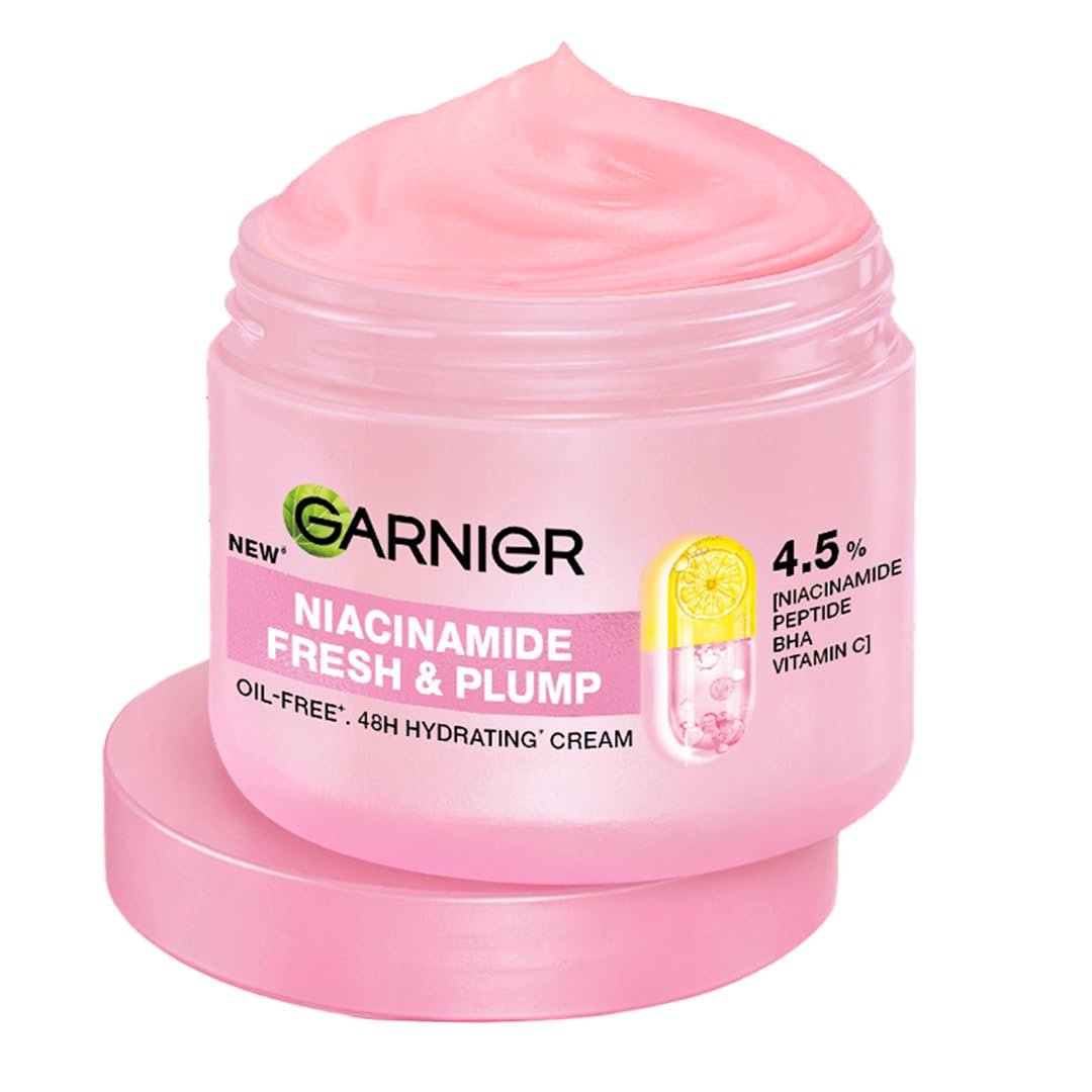 Garnier Fresh & Plump Niacinamide Sorbet Gel Face Moisturizer Cream, 45g , For Hydrated and Plump Skin, Suitable for Oily to Normal & Combination Skin