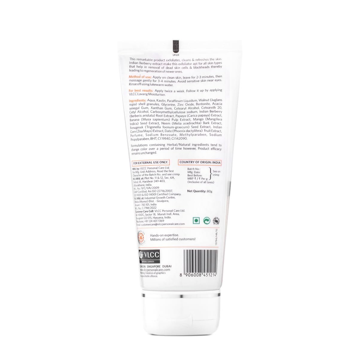 VLCC Indian Berberry Face Scrub - 80g | Gentle Scrub | Helps remove Dead Skin Cells | Clears Skin and Helps remove Blackheads thumbnail