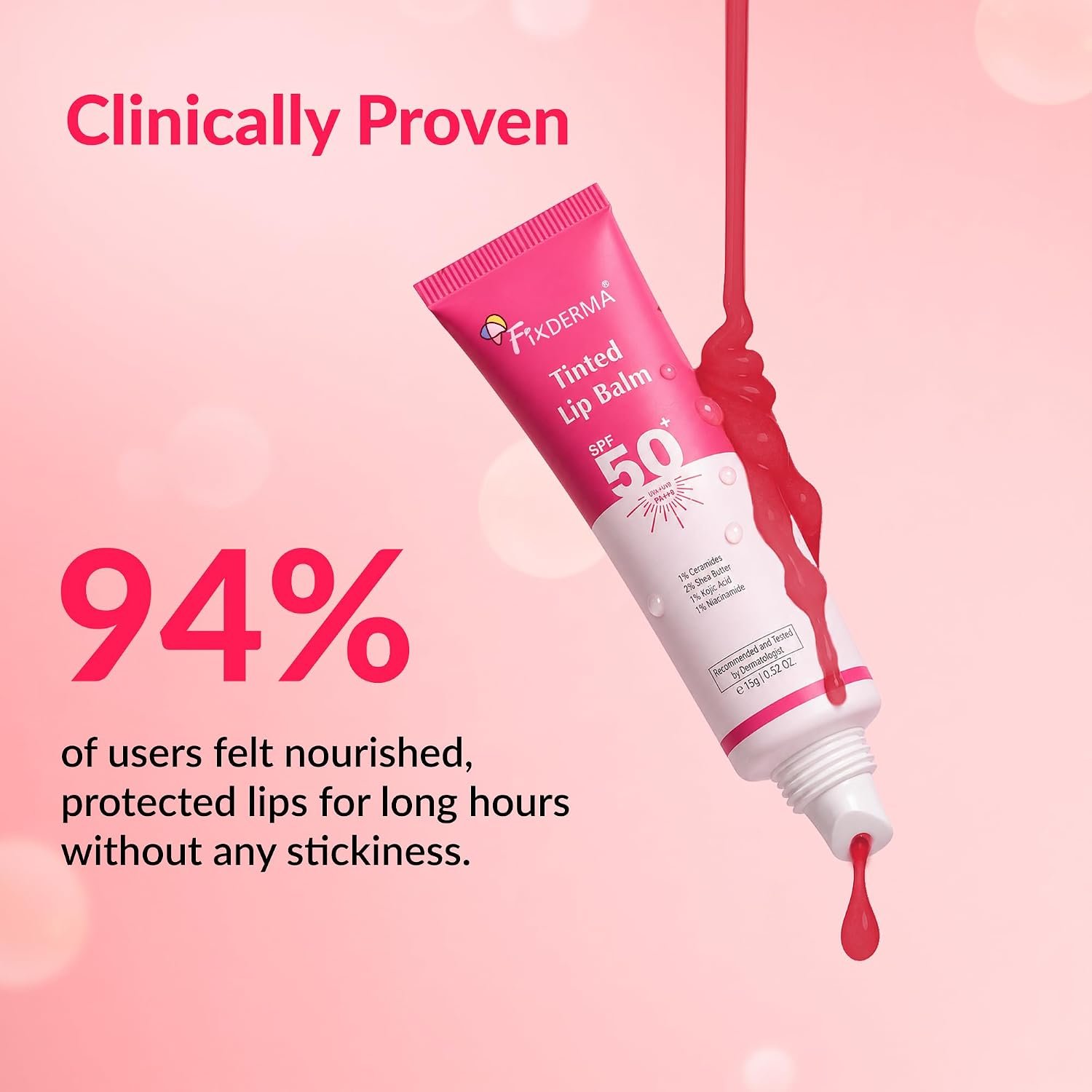 Fixderma Tinted Lip Balm With Vitamin C And Vitamin E | Lip Balm For Dark & Dry Lips & Chapped Gloss For Women & Men - 15ml thumbnail