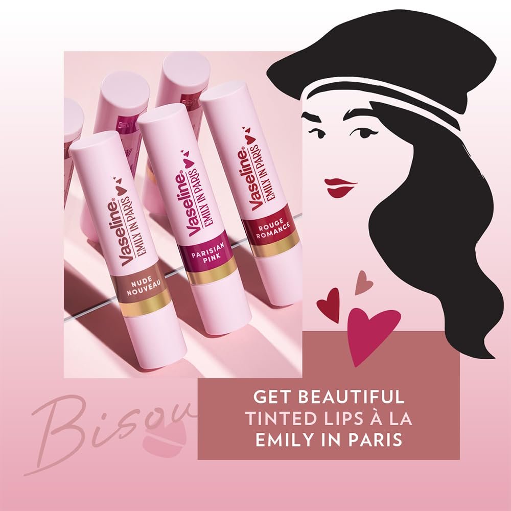 Vaseline Nude Nouveau | Emily in Paris Limited Edition | Nude Tinted Lip Balm Stick, 24H Moisturization, 3g thumbnail