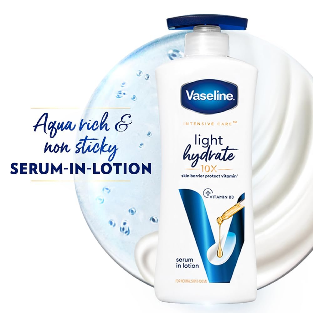 Vaseline Light Hydrate Serum In Lotion, 400 ml | Superlight & Non-Sticky for Hydration Boost thumbnail