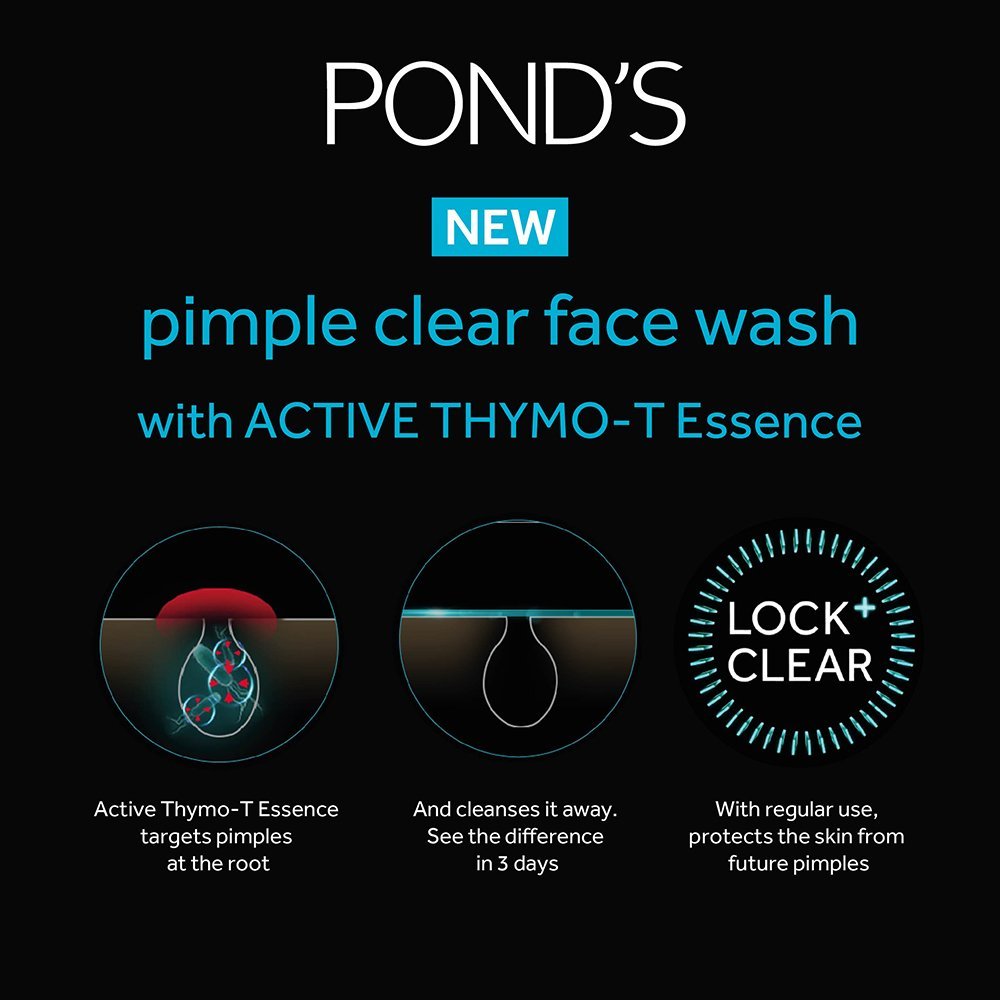 POND's Pimple Clear, Facewash, 100G, For Glowing Skin, With Active Thymo-T Essence Formula, Helps Reduce Pimples In 3 Days, Face Wash Controls Oil, Reduces Blackheads thumbnail