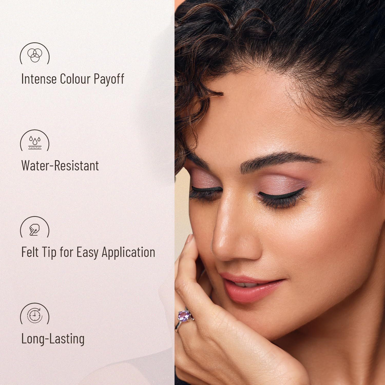 SWISS BEAUTY Waterproof And Long Wearing Bold Felt Tip Pen Glossy Eyeliner | Smudge Proof Eye Makeup | Quick Drying | Black, 1.2Ml thumbnail