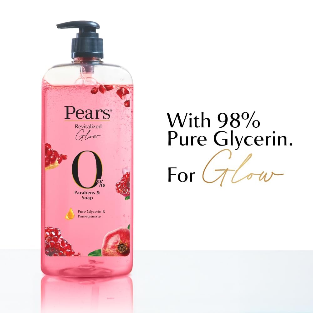 Pears 98% Pure Glycerin Revitalized Glow Body Wash with Pomegranate and 0% Parabens & Soap for a Revitalized Glow, 750ml thumbnail