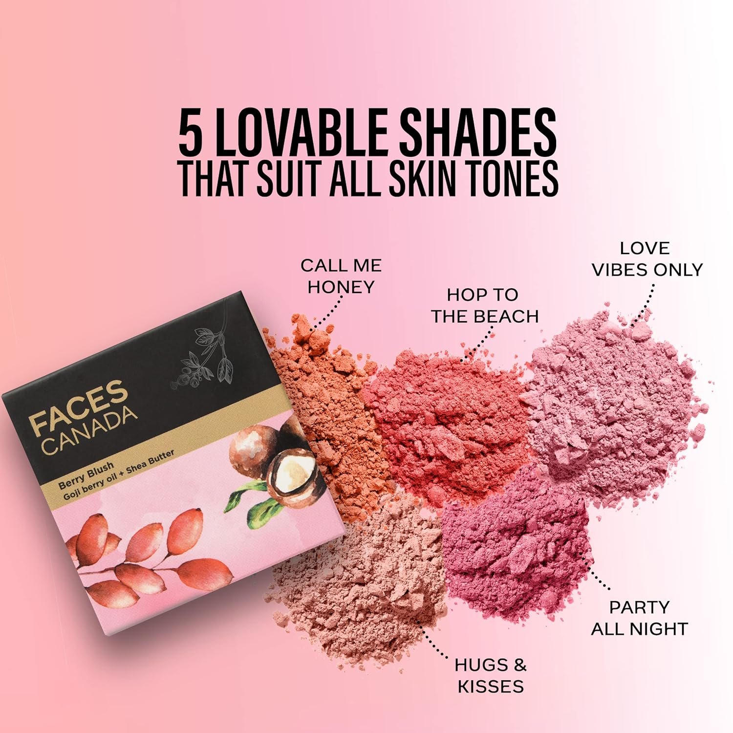 FACES CANADA Berry Blush - Hop To The Beach 01, 4g | Lightweight Long Lasting Ultra-Matte HD Finish |  Absorbs Oil | Shea Butter | Vitamin A & C thumbnail