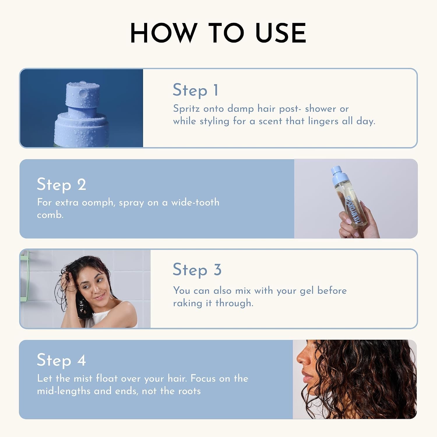 Fix My Curls Hair Mist Fragrance | Crystal Aqua Scent | Notes of Cirtus, Salt, Musk |Alcohol Free & Unisex | 100ml thumbnail