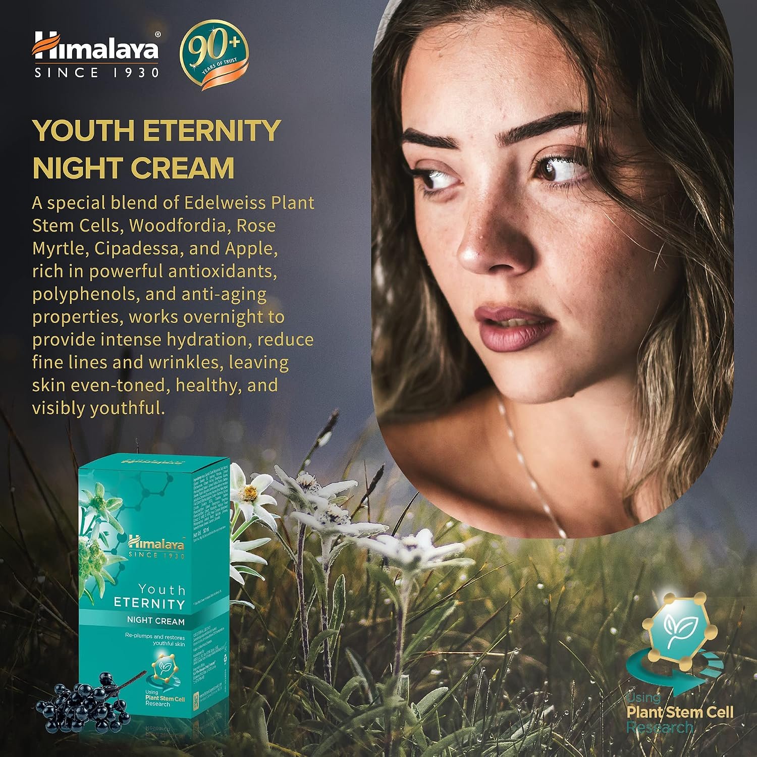Himalaya Youth Eternity Night Cream – Anti-Ageing Night Moisturizer for Firm, Smooth & Youthful-Looking Skin, 50ml thumbnail