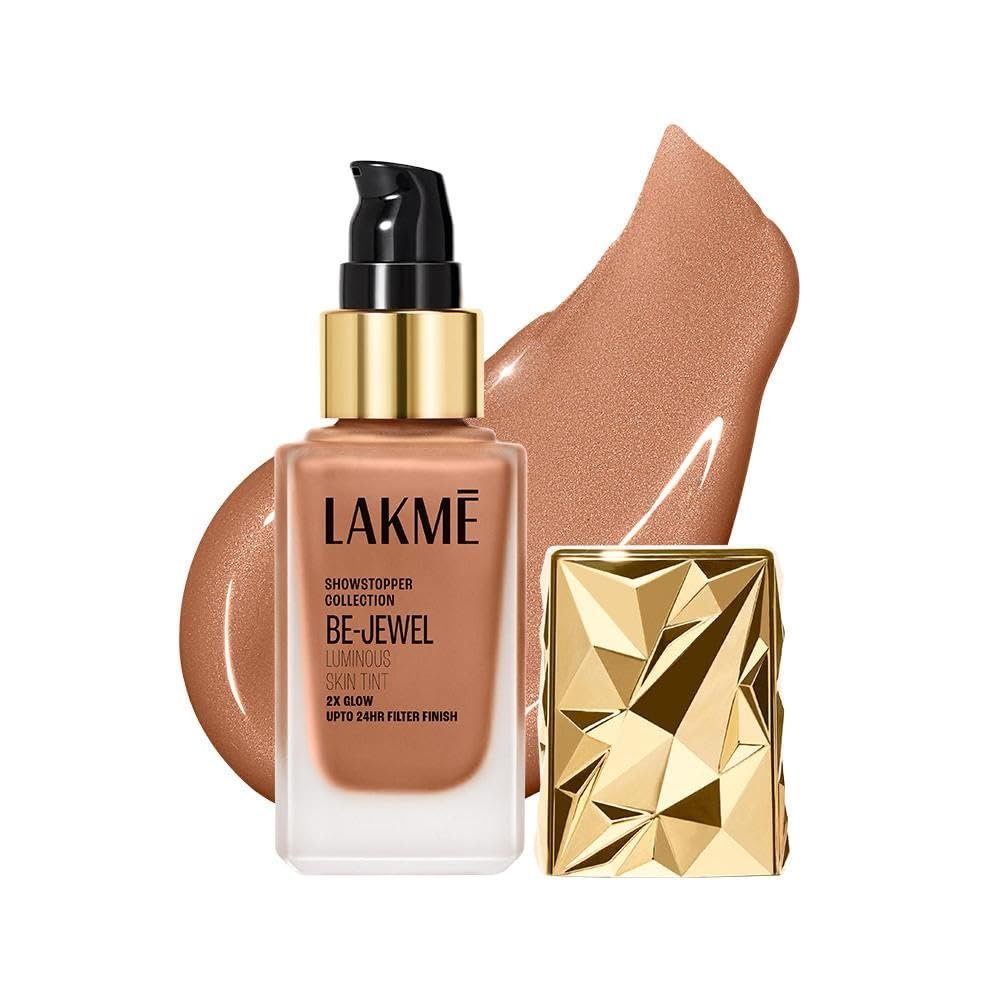 LAKME Be-Jewel Luminous Skin Tint, 25ml, for Radiant, Smooth and Luminous Finish, with Light-Reflecting Polymers, 24HR Filter-Like Wear, Foundation for Women Dry Skin, Neutral Honey thumbnail