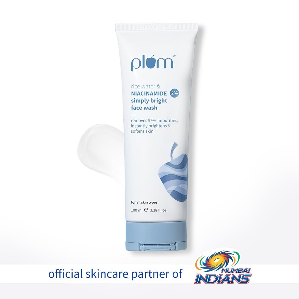 Plum 2% Niacinamide & Rice Water Face Wash 100ml | Hydrates & Brightens Skin | Softens & Smoothens Skin thumbnail