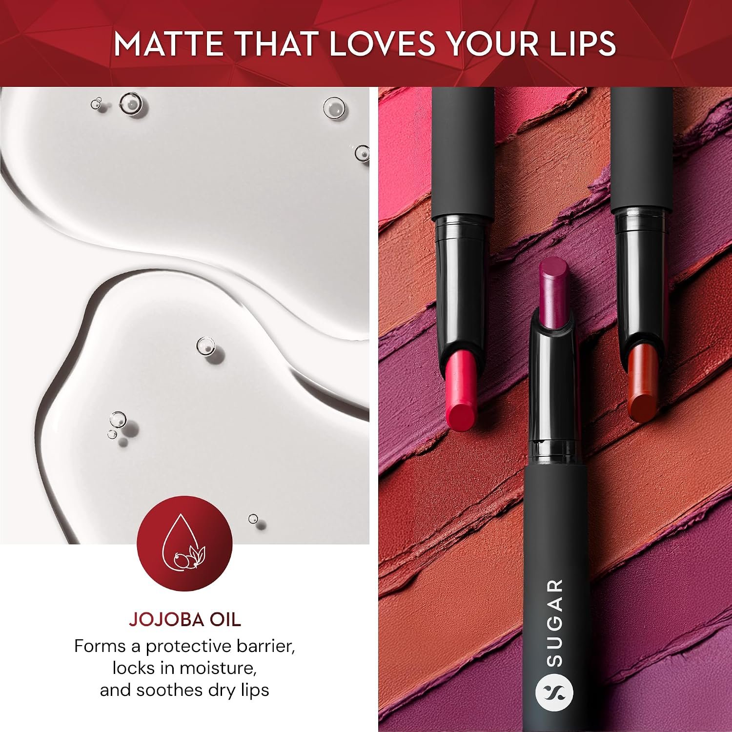 SUGAR Cosmetics Matte Attack Lipstick for Women | Transferproof & Smudgeproof | Lasts upto 12hrs | Enriched With Jojoba Oil | 2gm - Bold Play thumbnail