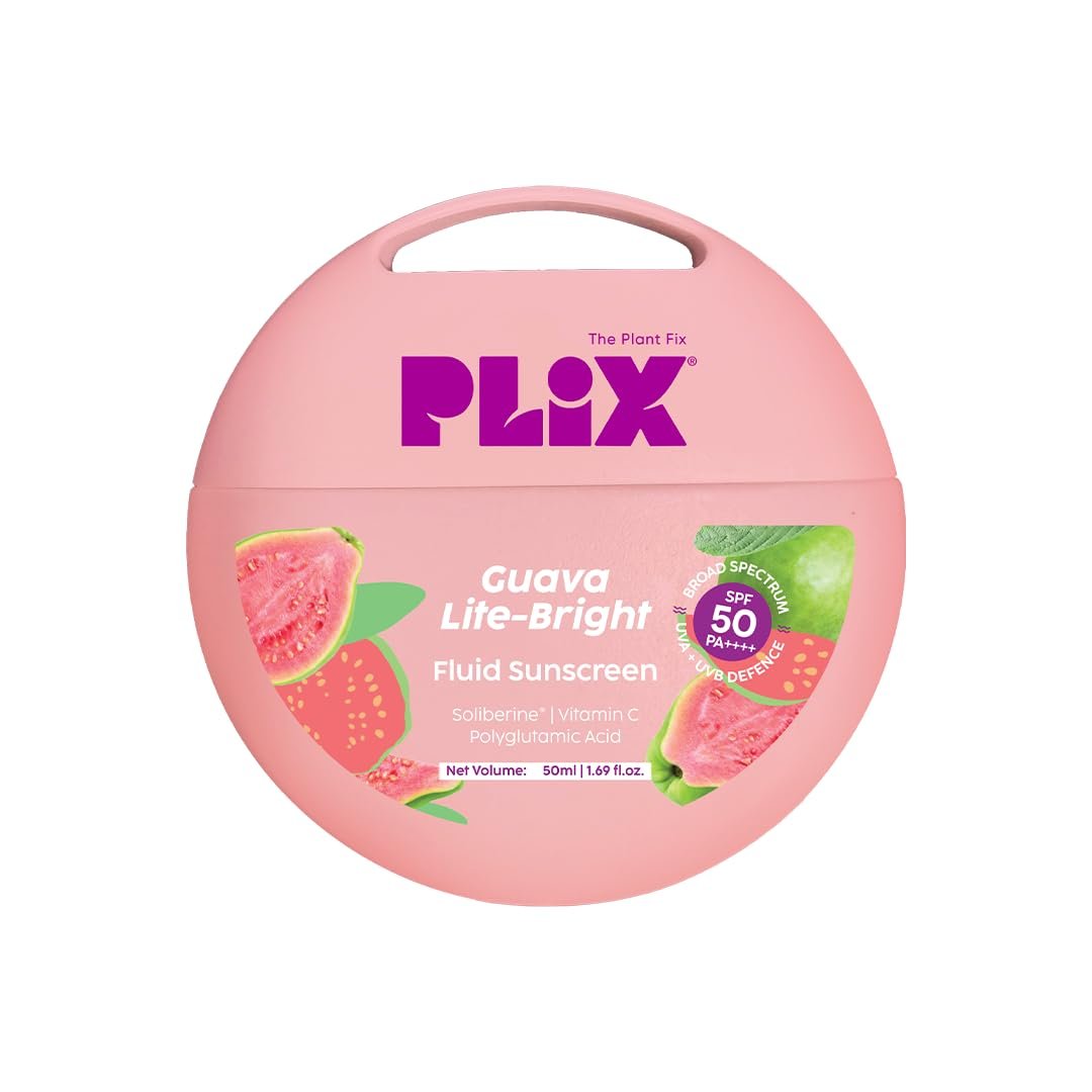 PLIX THE PLANT FIX Guava Lite-Bright Fluid Sunscreen | In Vivo Tested SPF 50 PA++++ | Broad Spectrum Protection | Lightweight Hydration | No White Cast | Glow & Hydration thumbnail