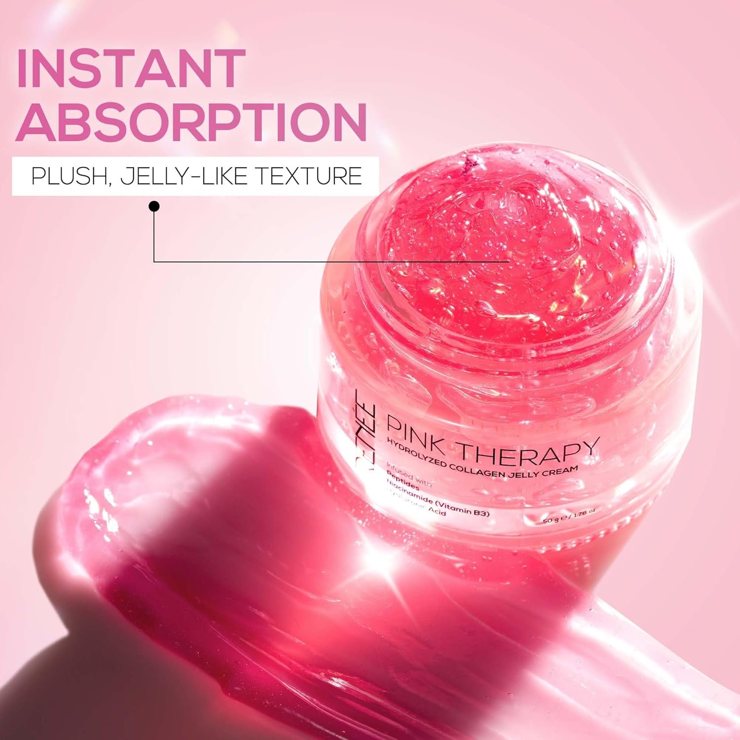 RENEE Pink Therapy Hydrolyzed Collagen Overnight Sleep Jelly Mask | Hydrates, Repairs, Smoothens & Plumps Skin | Peptides, Niacinamide & Hydrolyzed Collagen Enriched | 50 gm thumbnail