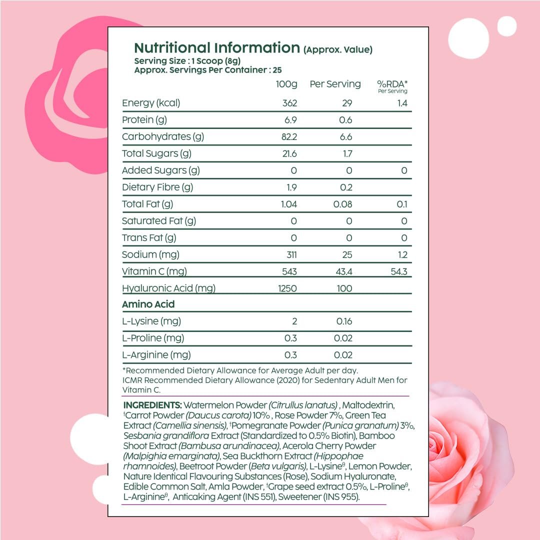 PLIX – THE PLANT FIX | Collagen Booster Powder to Support Healthy Skin | Supports Collagen Production, Antioxidants & Skin Health | Vitamin C, Hyaluronic Acid, Rose (200 g) thumbnail