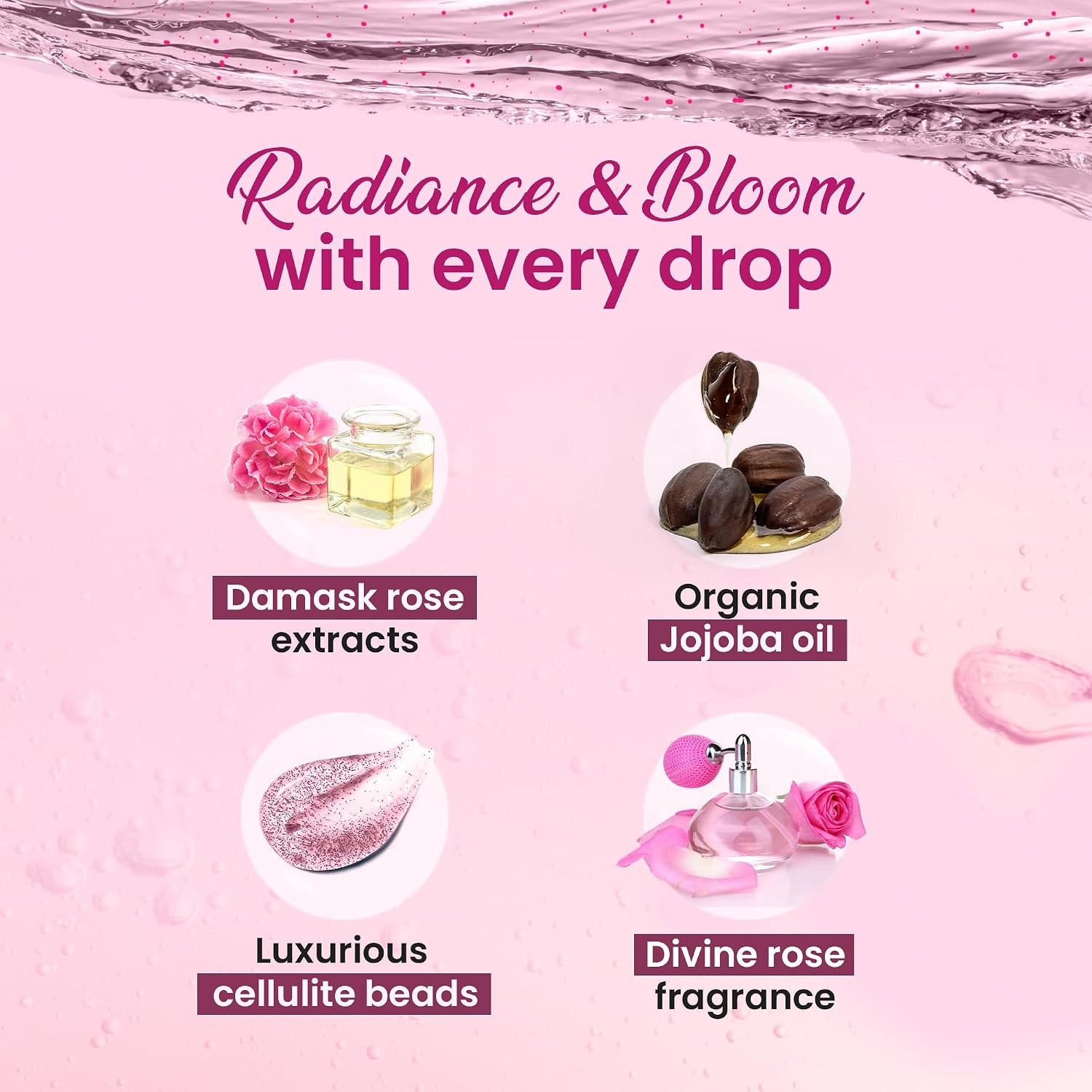 Dabur Gulabari Shower Gel - 250 ml | 99% Pure Glycerine | Gentle Bodywash | Cellulite beads for Exfoliation | 0% Parabens & Soap | thumbnail