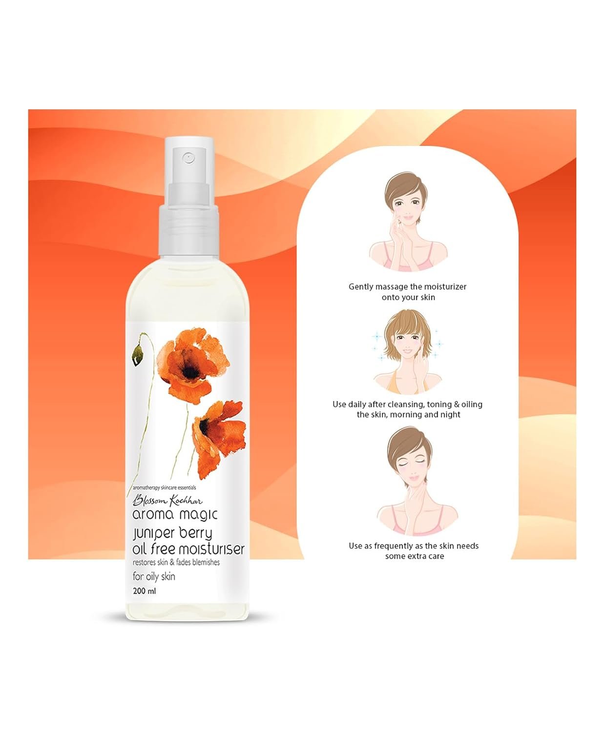 Aroma Magic Juniper Berry Oil Free Moisturiser SPF 15 | brightens, fades blemishes & heals acne| cucumber extracts, patchouli & lemongrass essential oils, jojoba oil| for Oily Skin - 200 ml thumbnail