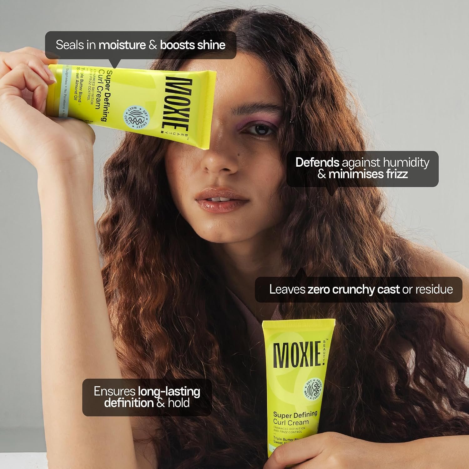 Moxie Beauty Super Defining Curl Cream for Frizz Control & Hydration 120 ml Mango Seed Butter & Sweet Almond Oil | Moisturises, Defines Curls & Helps Control Frizz thumbnail