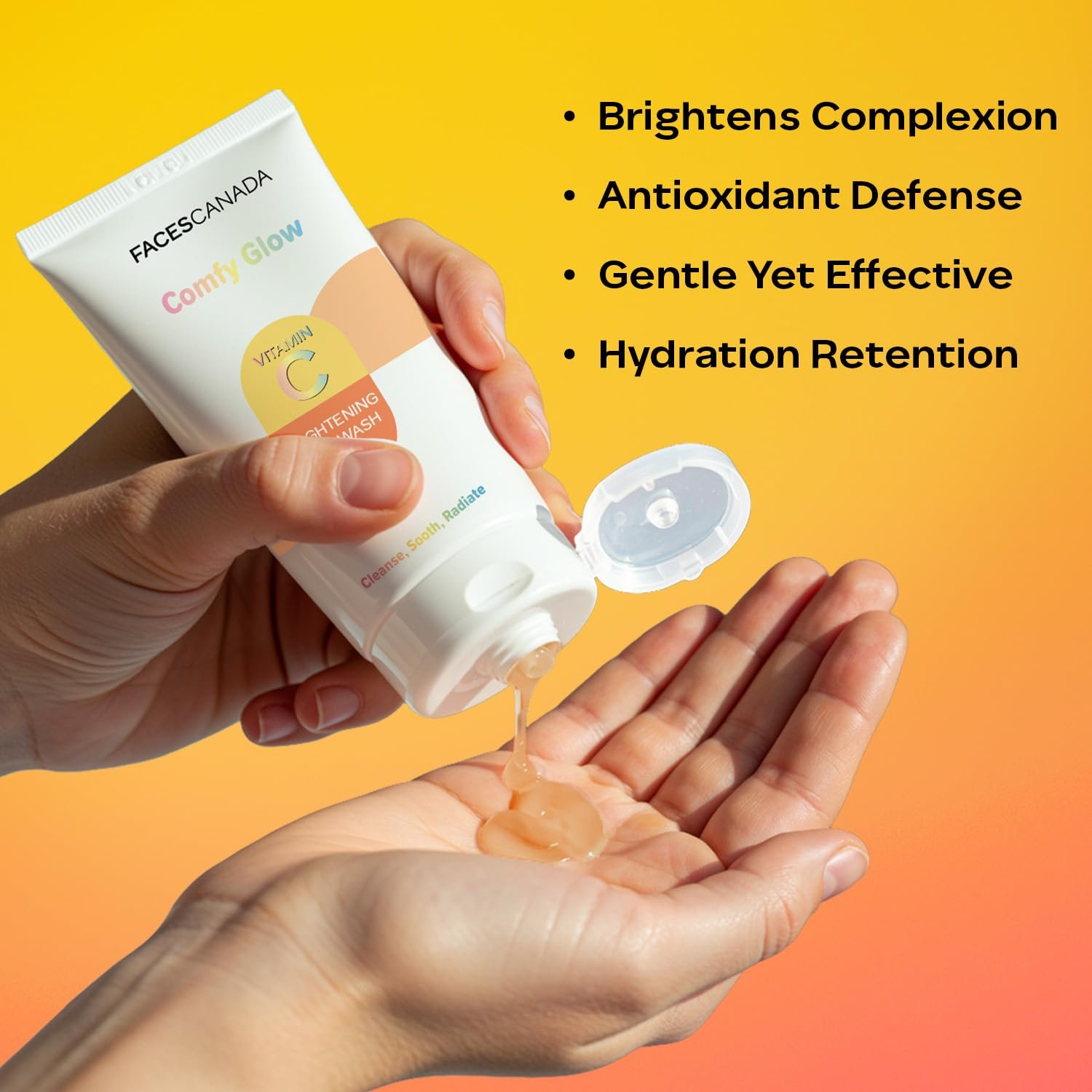 FACES CANADA Comfy Glow Vitamin C Face Wash - 50ml | Brightening & Refreshing Daily Cleanser | thumbnail