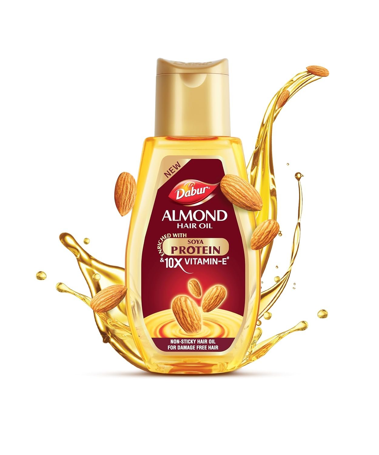 Dabur Almond Hair Oil - 500ml | Provides Damage Protection | Non Sticky Formula | For Soft & Shiny Hair | With Almonds, Keratin Protein, Soya Protein & 10X Vitamin E thumbnail