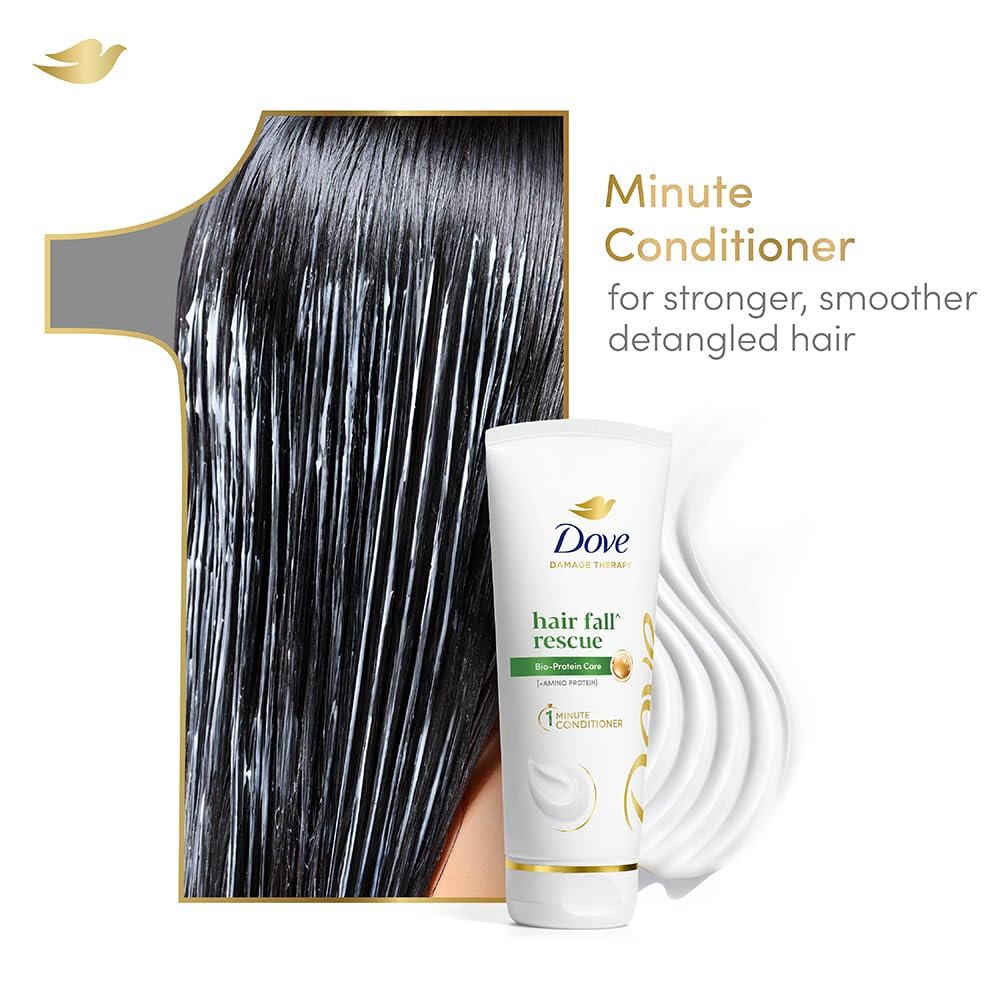 Dove Hair Fall Rescue Conditioner 175 ml|| Hair Fall Control for Smooth|| Frizz Free Hair - Deep Conditions Dry and Damaged Hair for Men & Women thumbnail