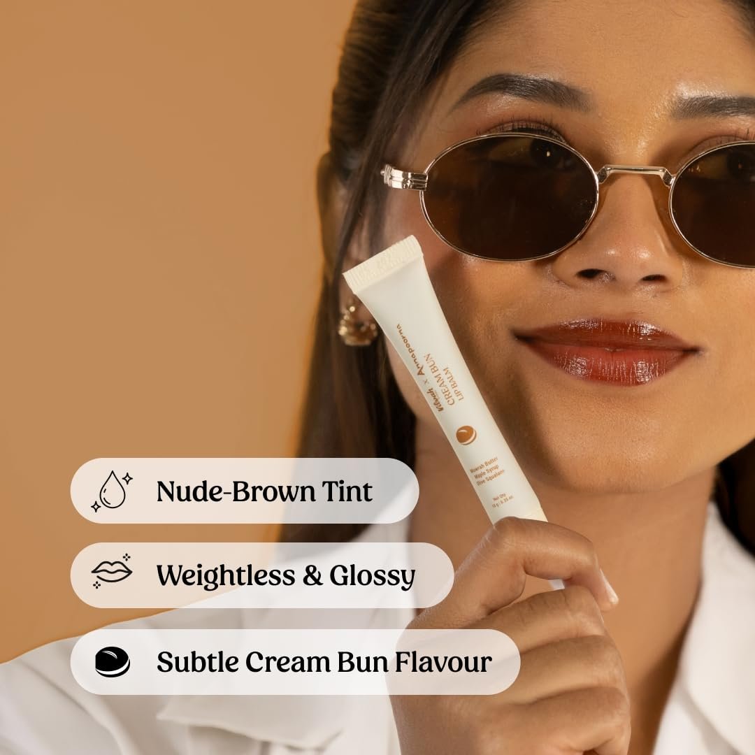 Vilvah Cream Bun Lip Balm| Hydrating & Nourishing Lip Balm for Dry, Chapped Lips| Soft Brown Tint with Mowrah Butter, Maple Syrup & Olive Squalane| Heals, Moisturizes & Evens Lip Pigmentatio thumbnail