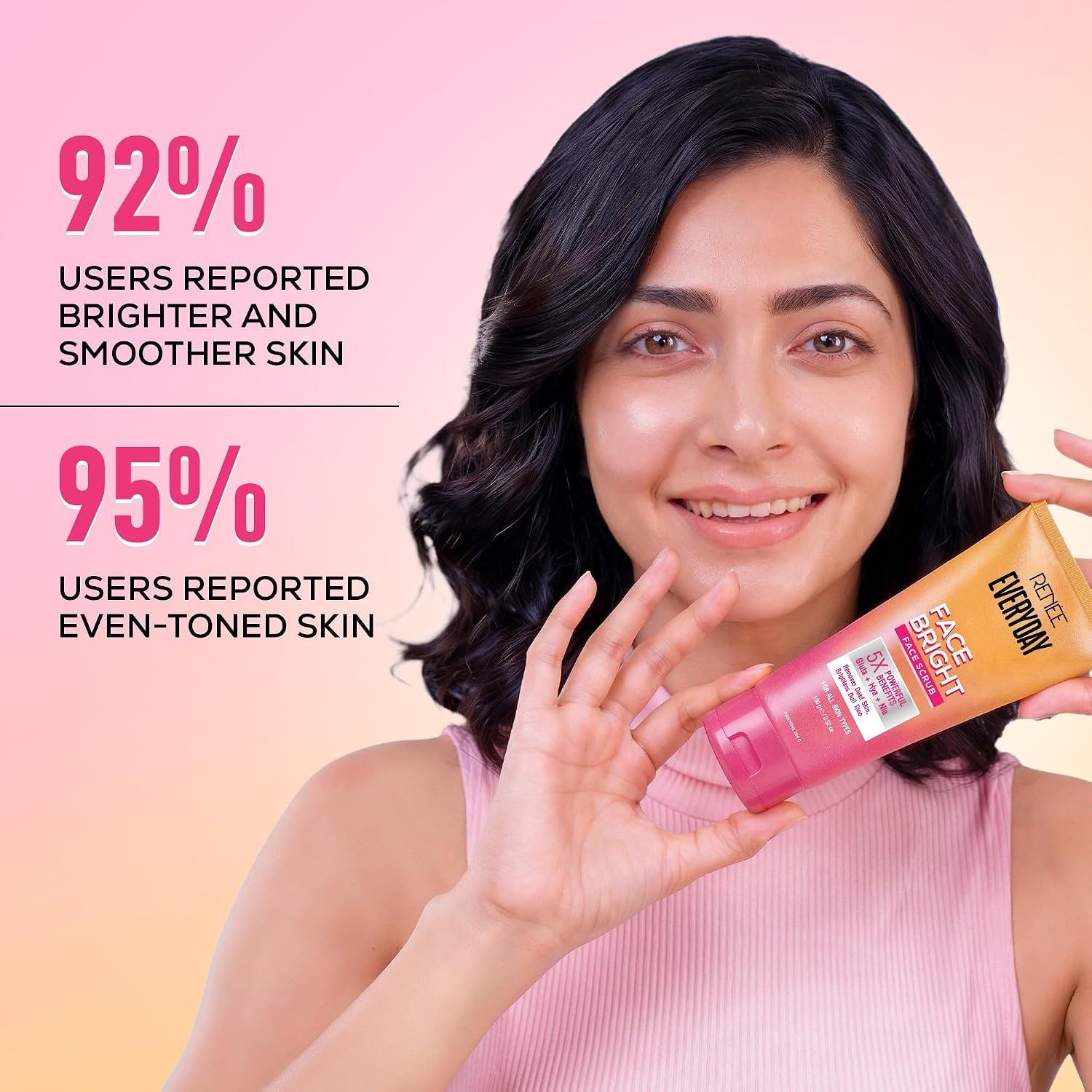 RENEE Everyday Face Bright Face Scrub | Gently Exfoliates Dead Skin | Brightens Skin, Evens Skin Tone & Texture | Infused With Niacinamide, Glutathione & Hyaluronic Acid | 100g thumbnail