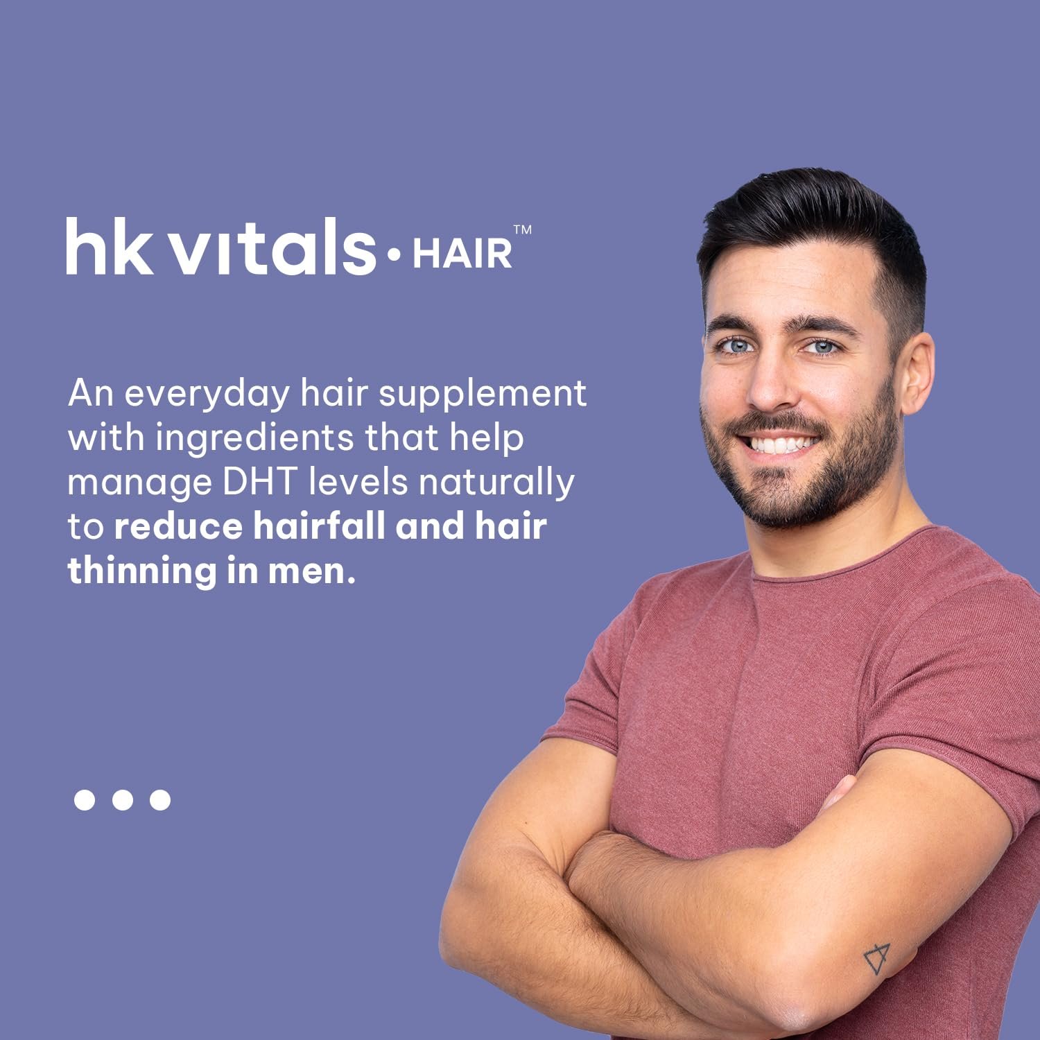 hk vitals DHT Blocker with Biotin, 60 Tablets Stinging Nettle and Soya Protein | Helps Reduce Hair Fall, Stimulates Hair Growth thumbnail