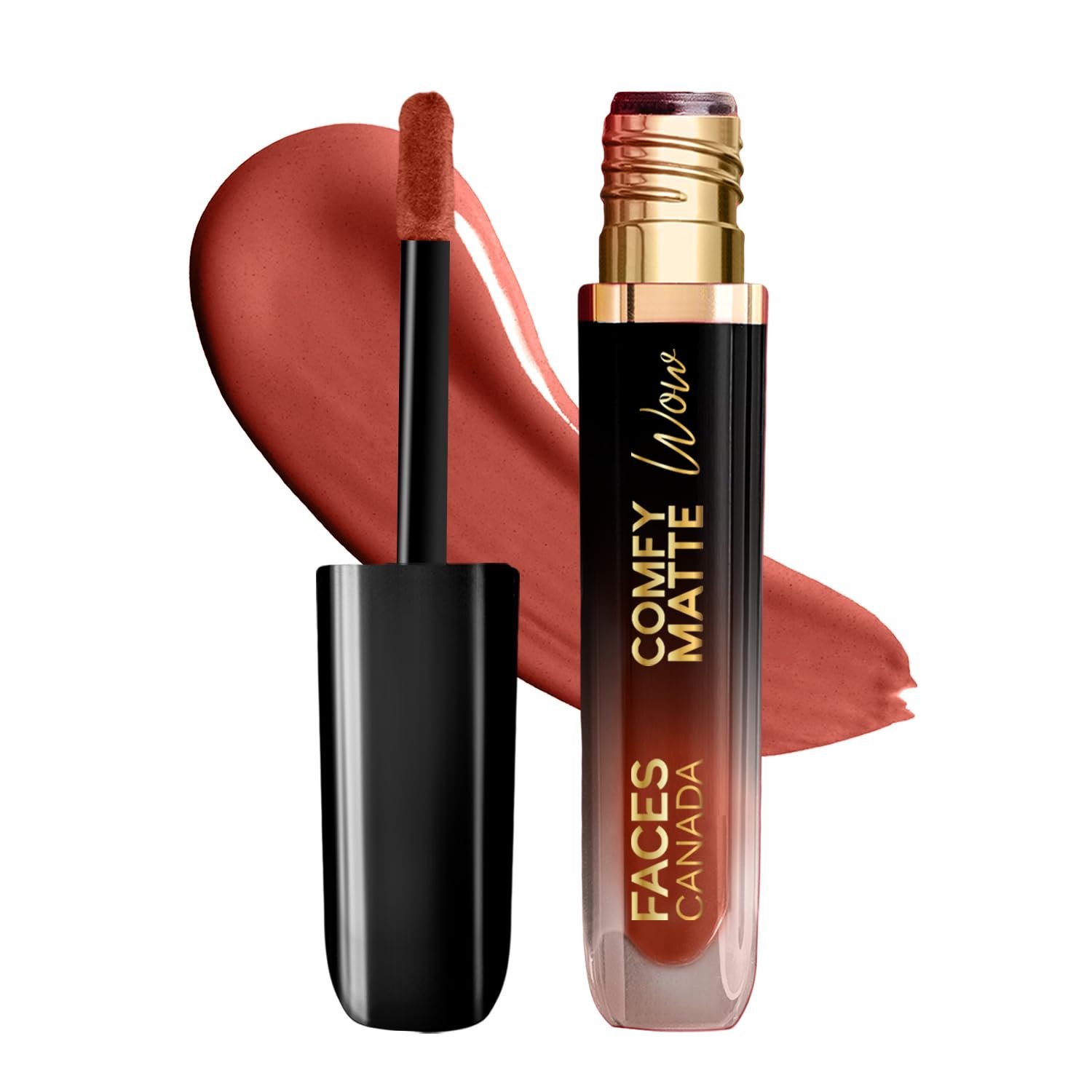 FACESCANADA Comfy Matte Wow Liquid Lipstick Nude Nectar 08 3.8ml | One Swipe Application | Highly Pigmented | Comfortable Wear | Glides Smoothly | Long Lasting | Transferproof thumbnail