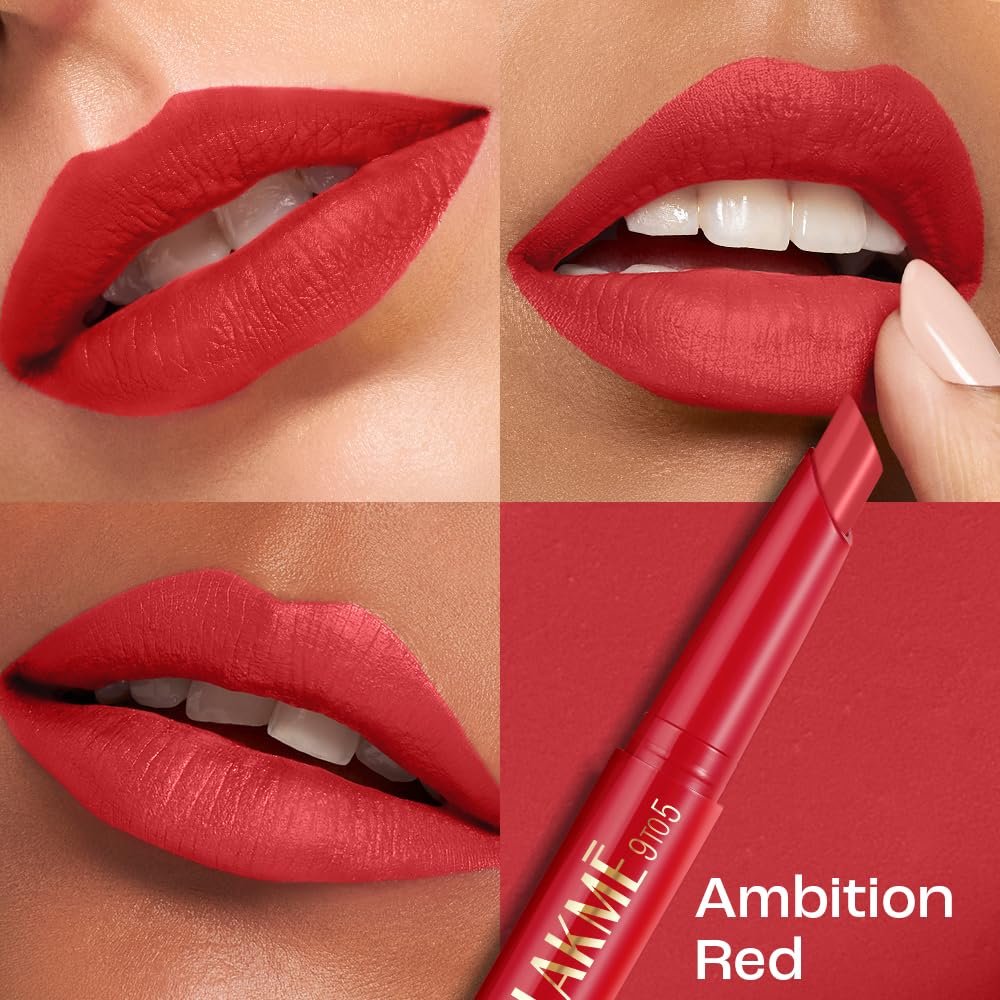 Lakme 9 to 5 Forever Matte Lip Crayon, Ambition Red, 1.1g, for Smooth and Supple Lips, with Vitamin C, Matte Finish, 8 Hr Hydration, Long Lasting all day comfort, Retractable Crayon thumbnail