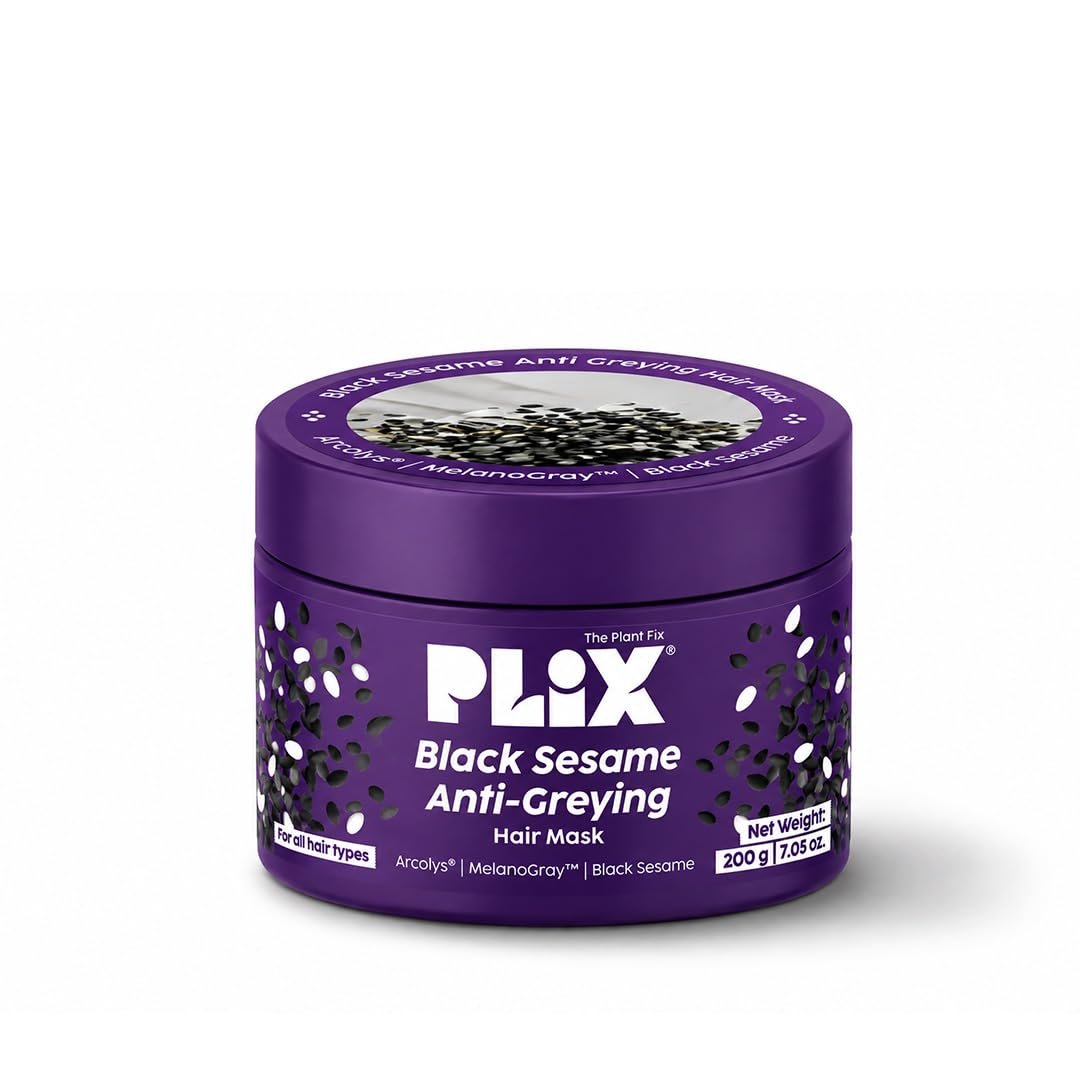 PLIX The Plant Fix Black Sesame Anti-Greying Hair Mask | Deep Nourishing Hair Mask for Grey Hair Care | Helps Condition, Soften & Improve Hair Manageability | Healthy-Looking Hair