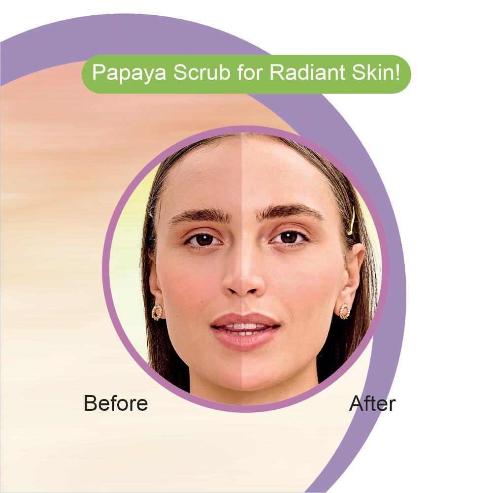 DR.RASHEL Papaya Scrub For Face & Body (380 ML) | All Skin |Cleanser For Deep Exfoliation | Dead Skin Remover| Tan Removal | Blackhead Remover thumbnail