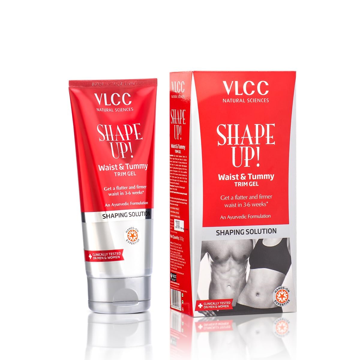 VLCC Shape Up Waist & Tummy Trim Gel - 200g | For a Flatter and Firmer Waist | Helps tone Muscles and Stubborn Fat | Helps break down Cellular Fat thumbnail