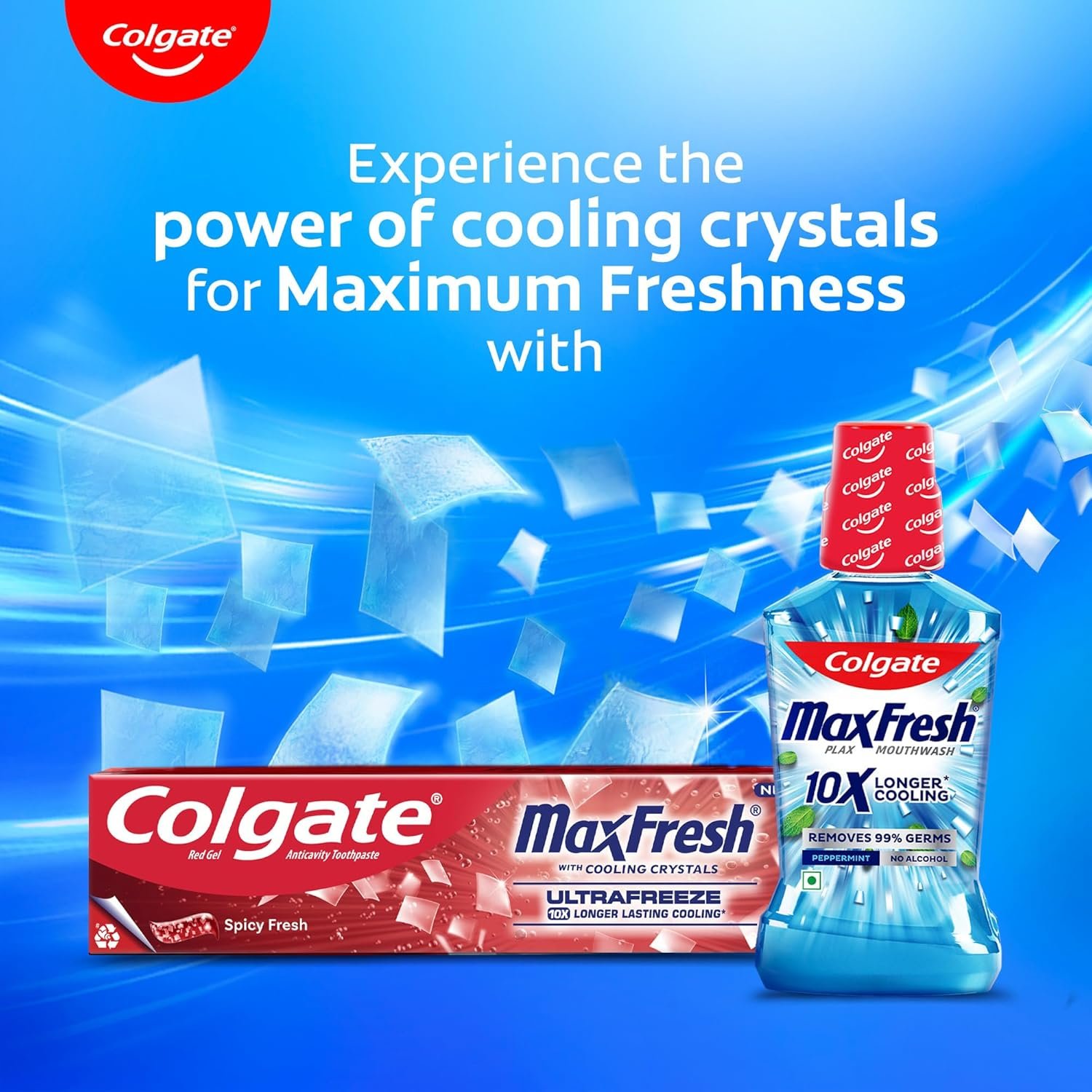 Colgate Max Fresh Toothpaste, Red Gel Paste with Menthol For Tooth Decay Prevention, Cavity Protection, Gum Protection, Whitening, Eliminates Bad Breath (300g, 150g X 2, Spicy Fresh, Saver P thumbnail