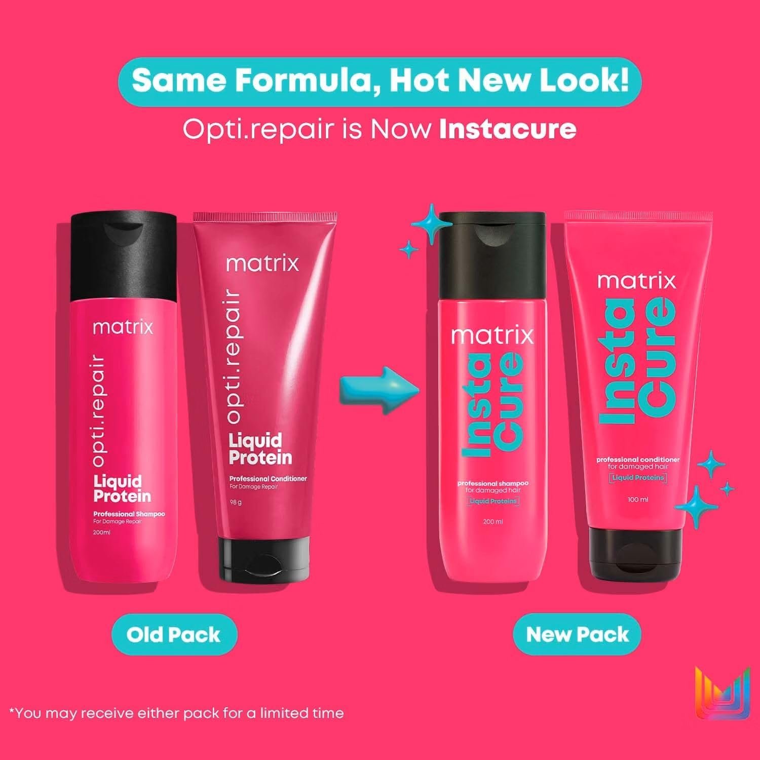 Matrix InstaCure Shampoo & Conditioner Combo with Liquid Protein for Damaged Hair| Ditch Damage from the 1st Use*| Reduced Split Ends, Breakage, Knotting | For All Hair Types thumbnail