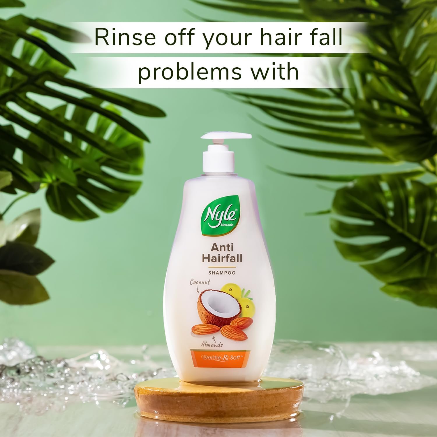 Nyle Naturals Strong & Healthy Anti Hairfall 2 In1 Shampoo With Active Conditioner, With Almonds And Green Gram Sprouts, 400ml thumbnail