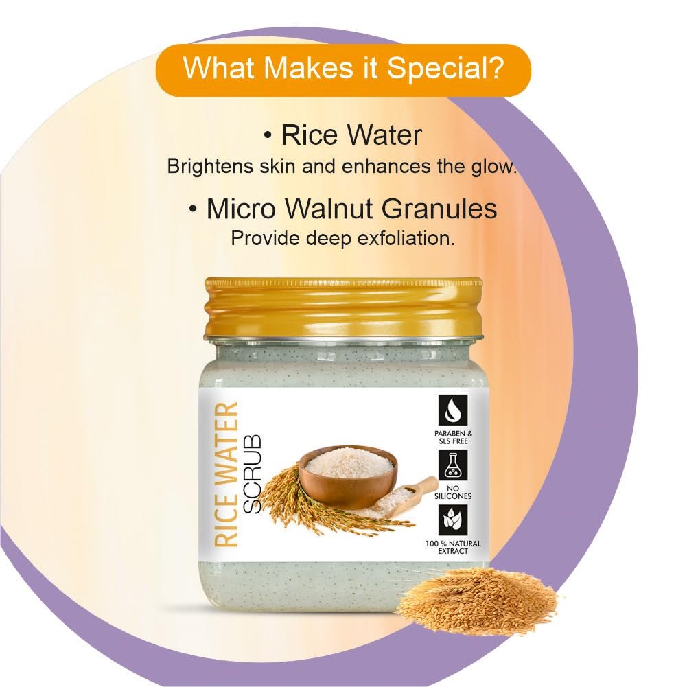 DR.RASHEL Beauty Elixirs Rice Water Face Scrub for Men & Women, Hydrating & Moisturizing Facial Scrub for Deep Exfoliation, Dead Skin Cell Remover for All Skin Types, 380 ml thumbnail