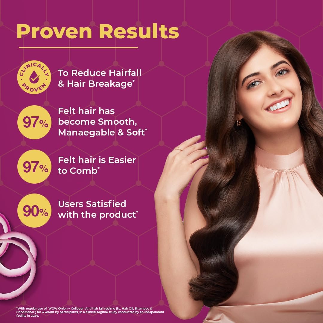 WOW Skin Science Onion + Collagen Anti-Hairfall Conditioner - No Parabens, Mineral Oil, Silicones, Color & Peg - 250 ml thumbnail
