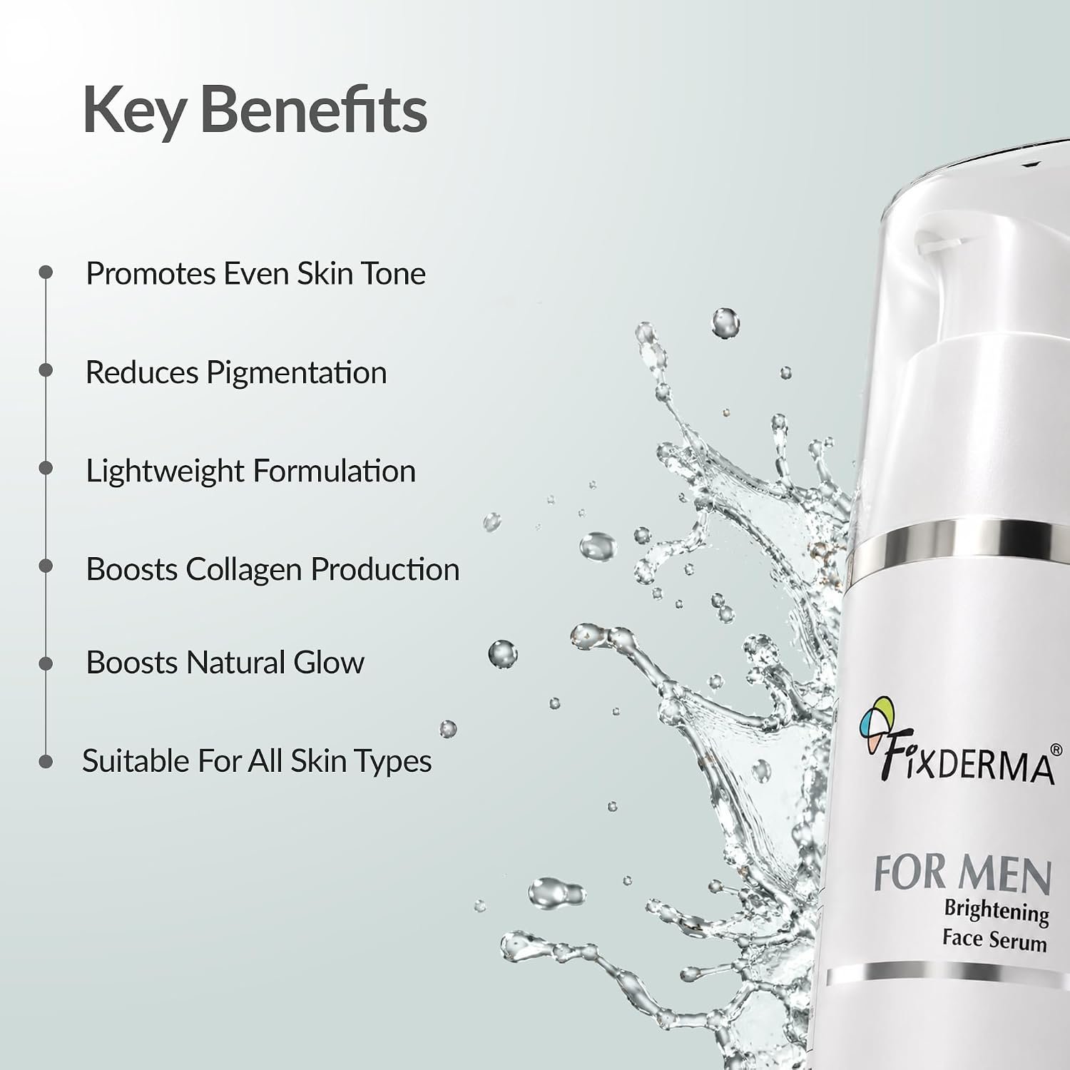 Fixderma Brightening Face Serum for Men with Vitamin C & Alpha Arbutin | Brightening Serum for Dark Spots, Uneven Tone & Dull-Looking Skin | 30ml thumbnail