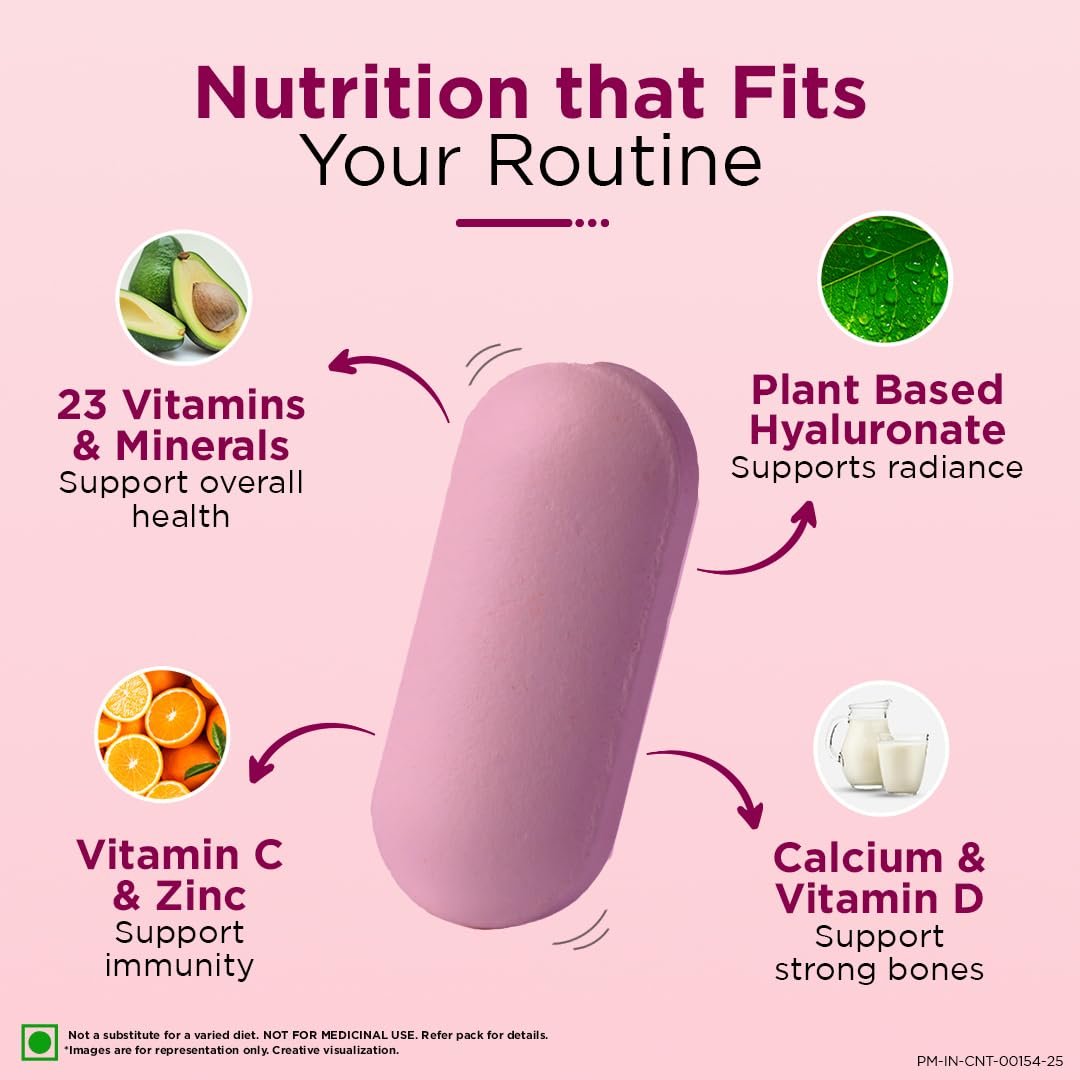 Centrum Women -Multivitamin Tablet for Women|With 23 Vital Nutrients including Zinc,Magnesium,Vitamin B,C,D, Calcium for Energy, Immunity,Radiance,Strong Bones and Overall Health|Veg - 50 ta thumbnail