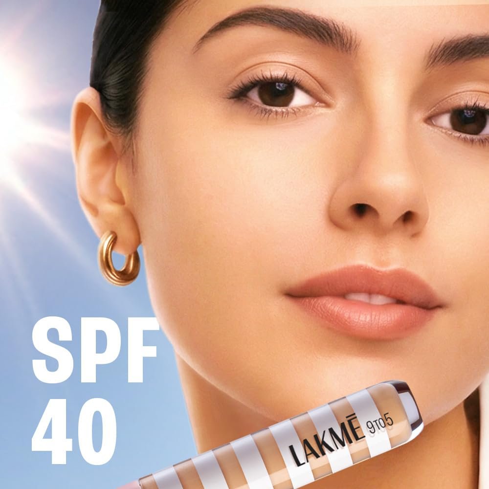 Lakme 9to5 Hya Beach Edit Colour Correcting + Brightening Concealer, SPF 40, Tan Deep 4, 6ml thumbnail