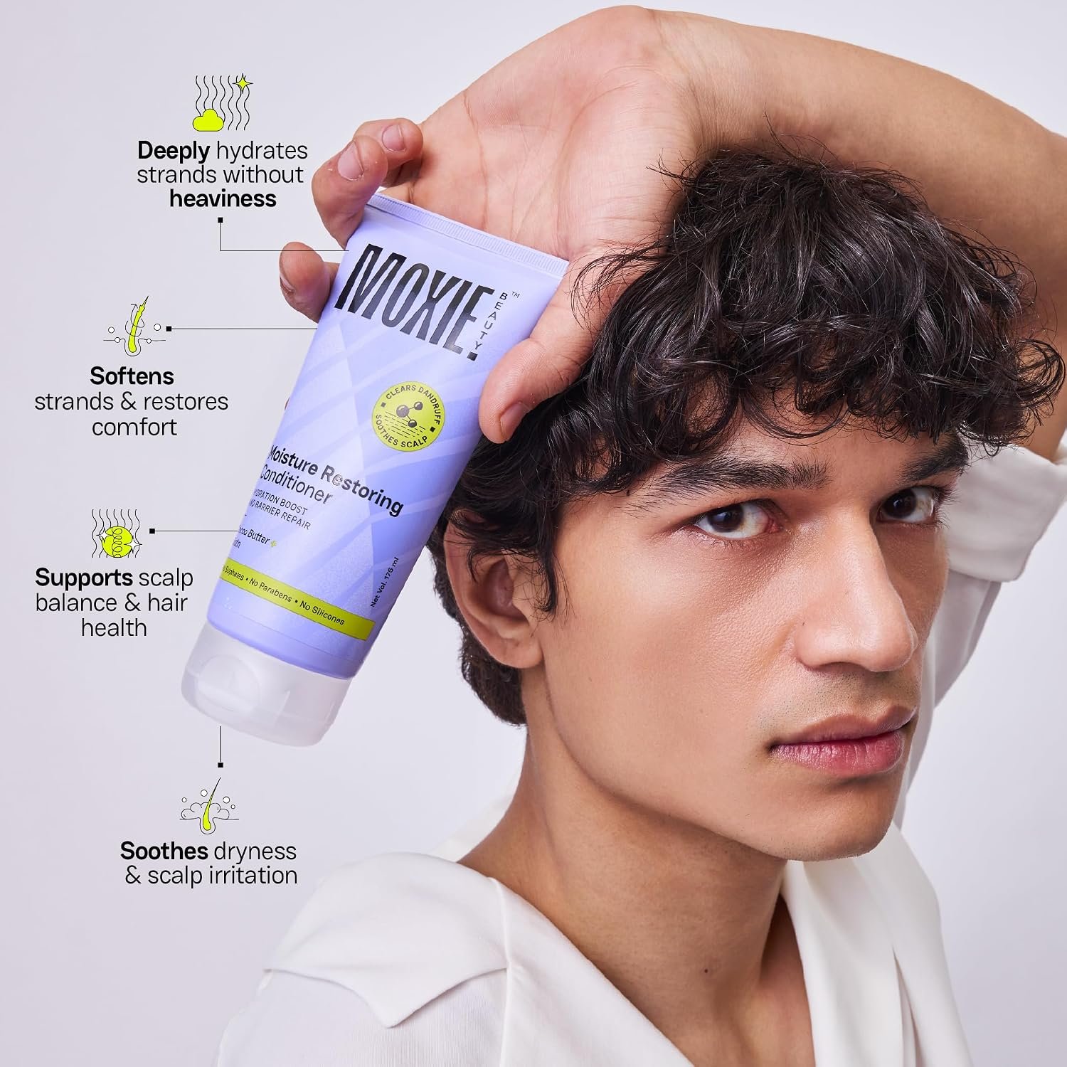 Moxie Beauty Moisture Restoring Conditioner with Cocoa Butter Biotin 175 ml Silicone-Free Conditioner | Cocoa Butter & Biotin | Deep Hydration, Softness & Smoothness | Lightweight Formula thumbnail