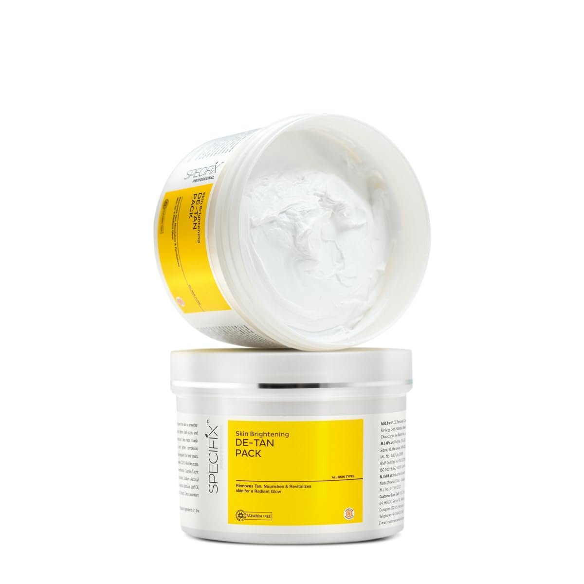 VLCC Specifix PROFESSIONAL Skin Brightening De-Tan Face Pack - 400g | With Glycolic Acid, Niacinamide, and Kojic Dipalmitate