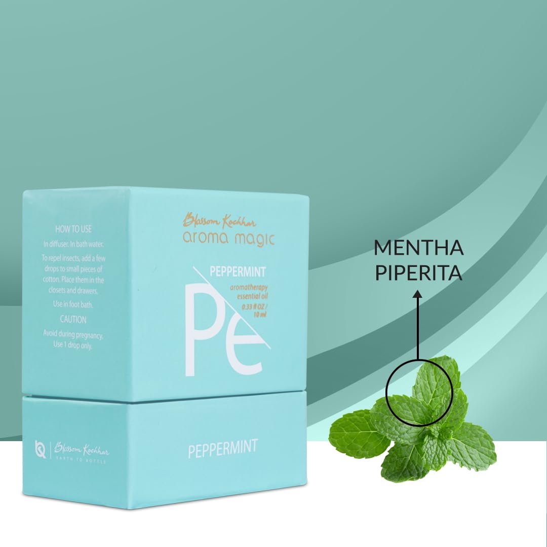 Aroma Magic Peppermint Essential Oil – Mentha Piperita for Headache, Nausea, Ant Repellent & Skin Soother – 10ml thumbnail