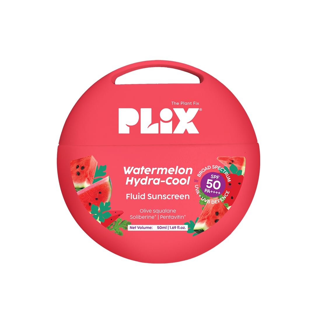 PLIX THE PLANT FIX Watermelon Hydra-Cool Fluid Sunscreen | In Vivo Tested SPF 50 PA++++ | Broad Spectrum Protection | Lightweight Hydration | No White Cast thumbnail