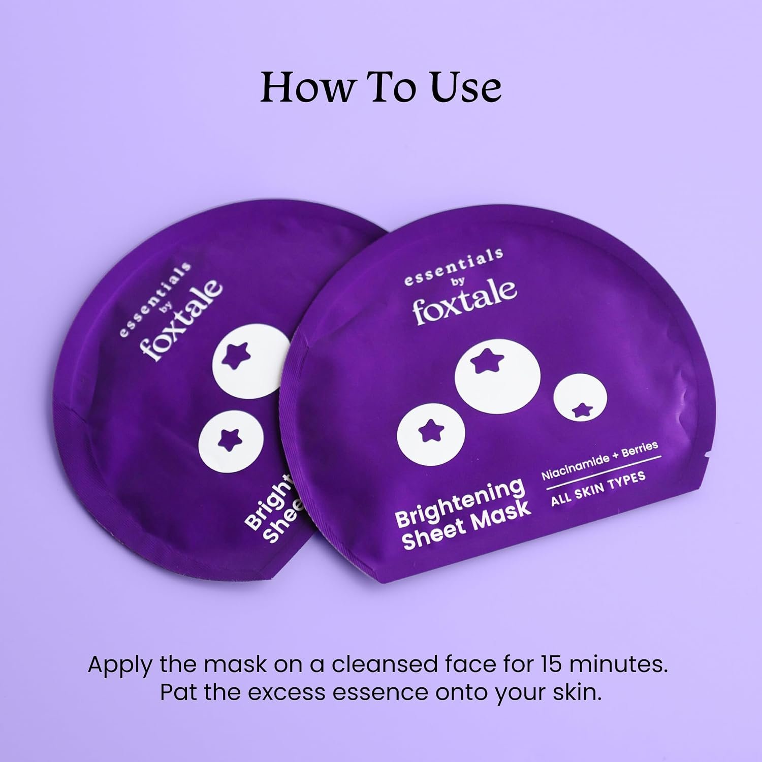 Foxtale Brightening Sheet Mask with Niacinamide and Berries for Bright Skin, Men & Women, 26g thumbnail