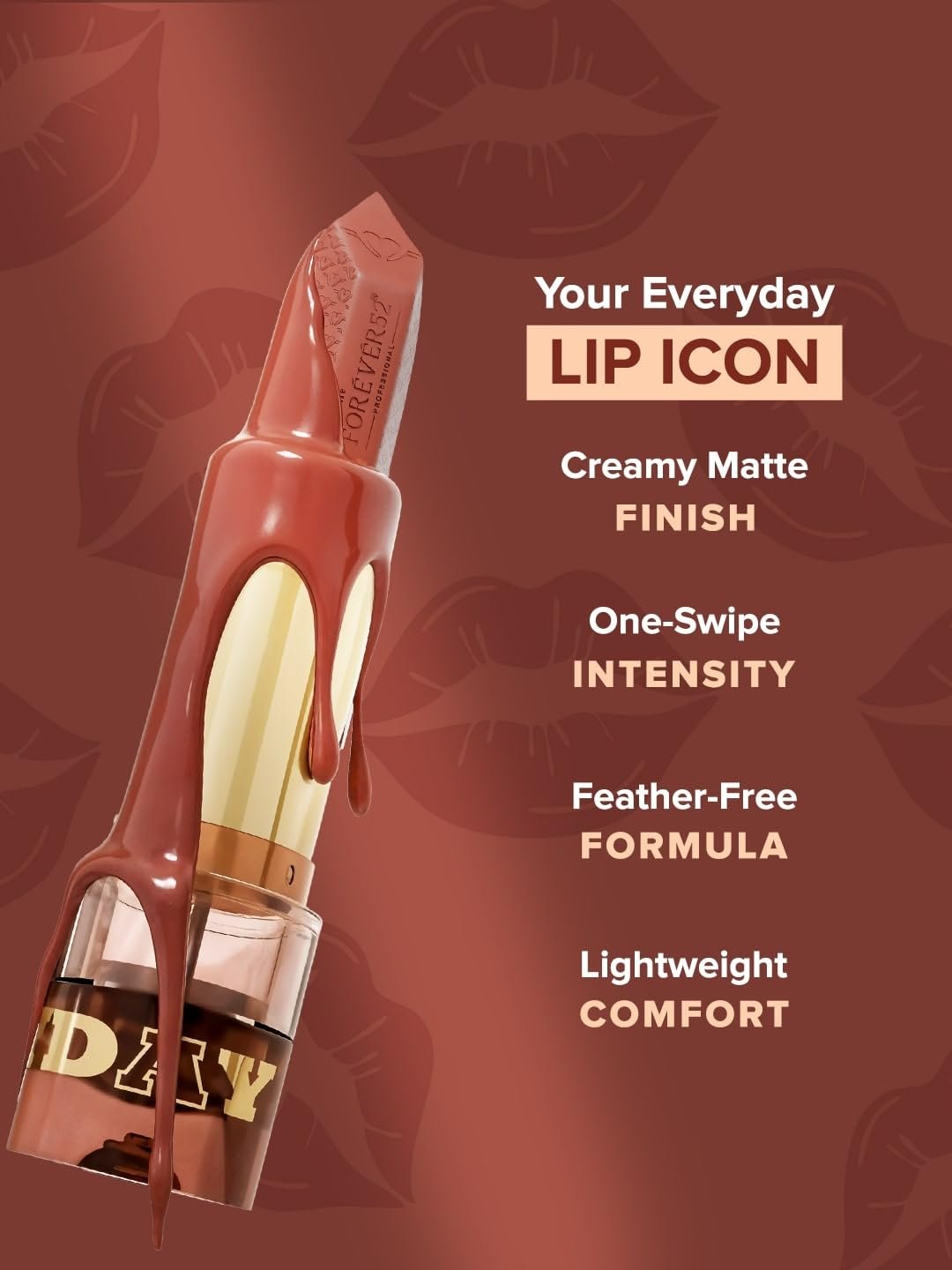 Daily Life Forever52 It's My Day Lipstick | Creamy Matte Lipstick for Bold, Long-Lasting Color | Highly Pigmented, Hydrating & Nourishing Formula (Bold Day, 3.5g) thumbnail
