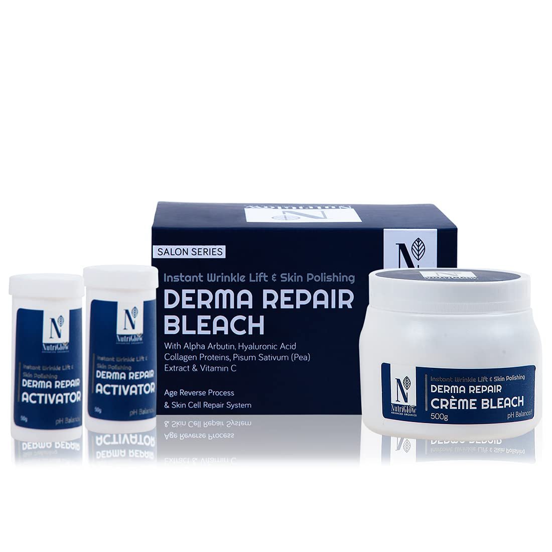 NutriGlow Advanced Organics Derma Repair Cream Bleach Kit 700g
