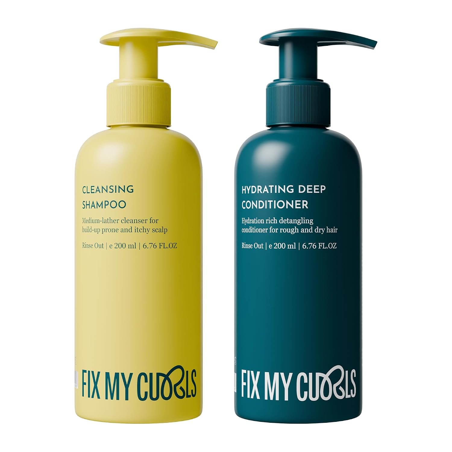 Fix My Curls Cleanse & Condition Bundle | Sulphate Free | 200ml Each A simple wash-day duo to gently cleanse, hydrate and refresh curly and wavy hair.