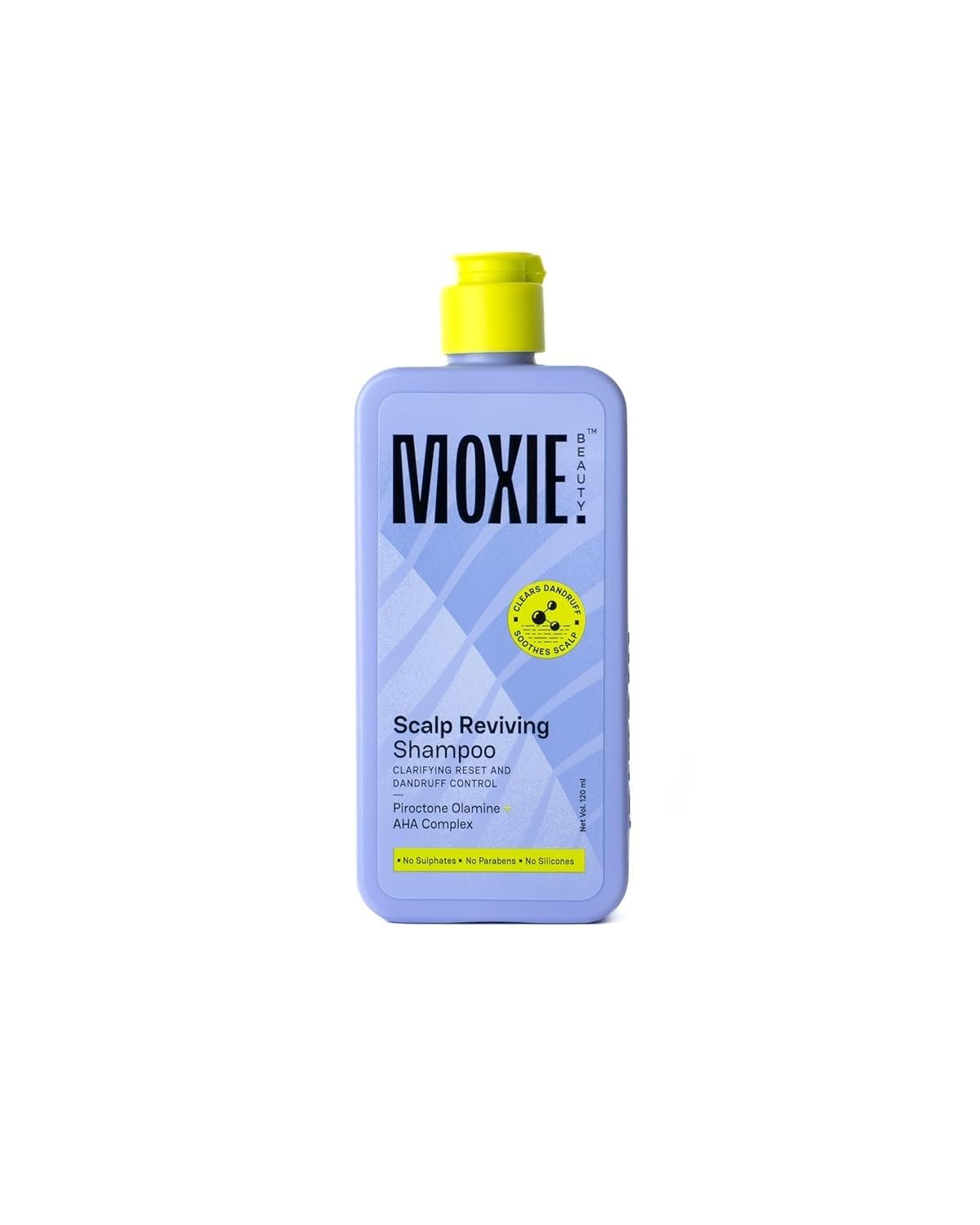 Moxie Beauty Scalp Reviving Anti-Dandruff Shampoo | AHA-BHA | 120ml An AHA-BHA and piroctone olamine complex that gives a clarifying reset and lasting dandruff control