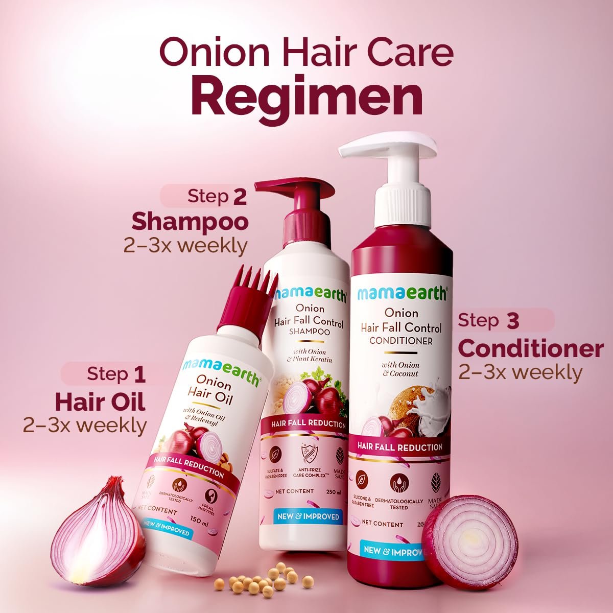Mamaearth Onion Shampoo for Hair Growth and Hair Fall Control 600ml thumbnail